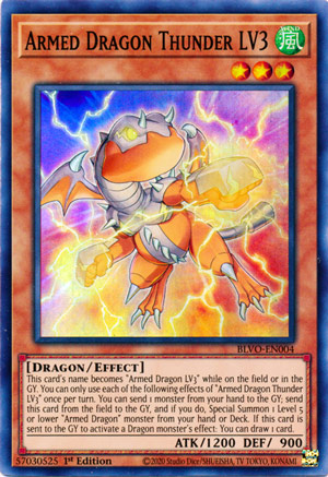 Yu-Gi-Oh Armed Dragon thunder Lv7 + Lv5 + Lv3 +6 spell cards